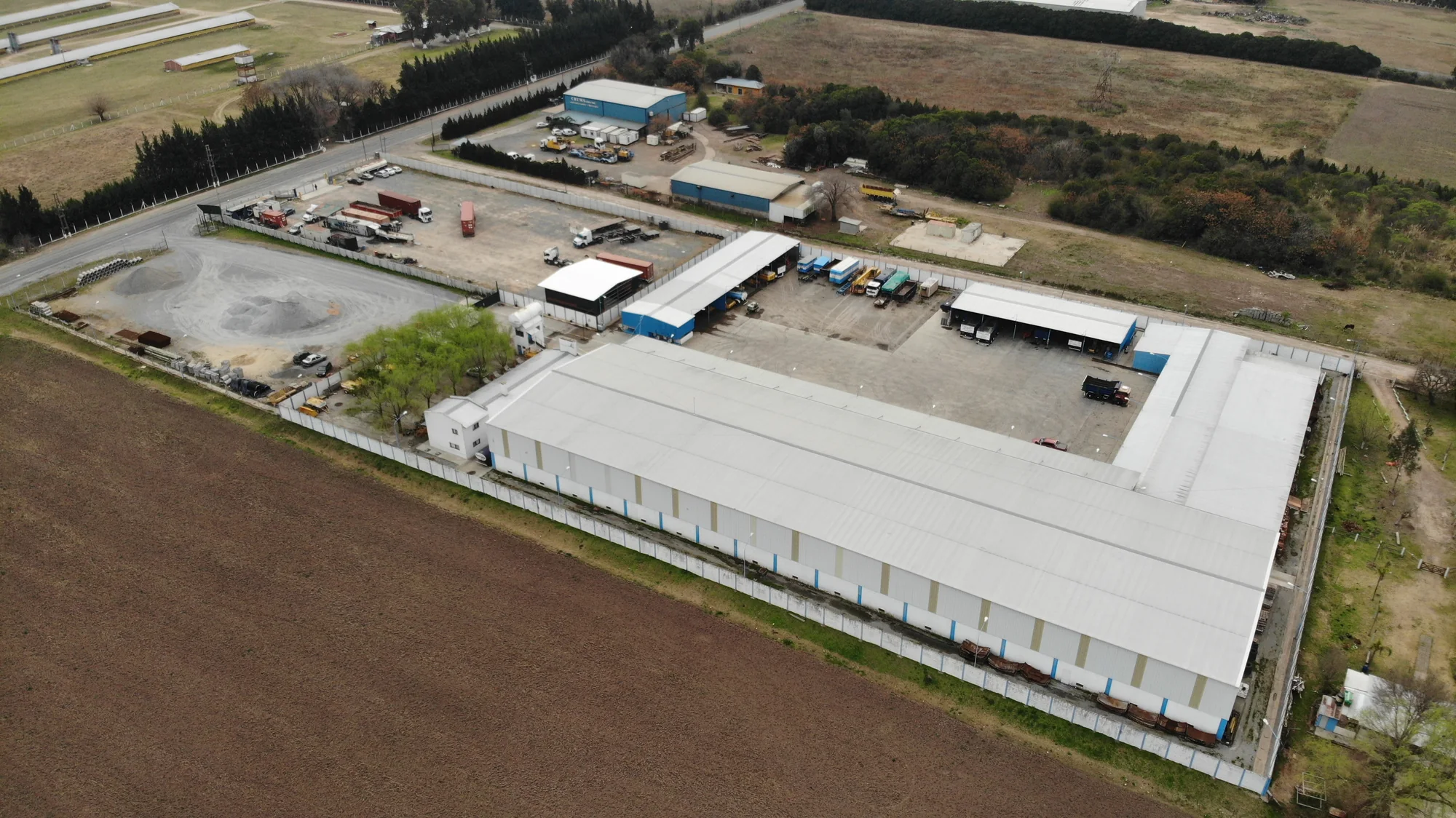 Vista aérea de la base operativa de CARJOR en Zárate